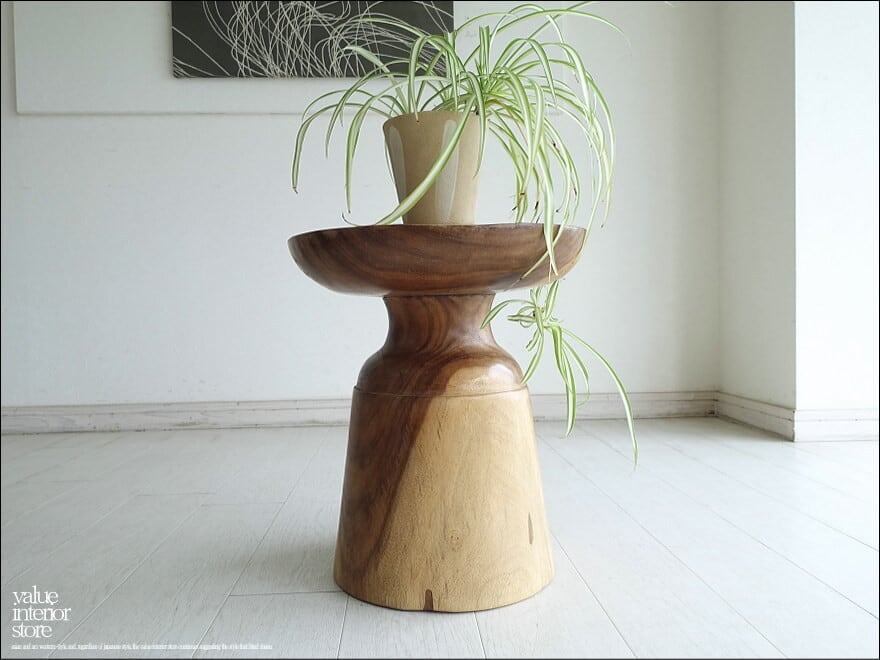 モンキーポッド無垢材 スツールesta/NA 椅子 花台 ベンチ 丸太スツール