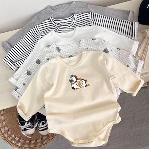 【66-90cm】春作クールネック ロンパース