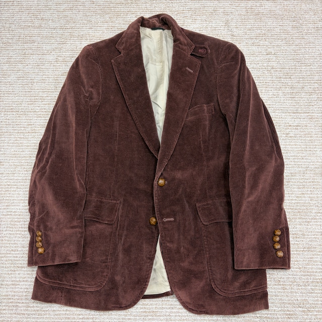POLO UNIVERSITY CORDUROY TAILORED JACKET BURGUNDY 1980'S OLD