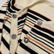 デプレ DES PRES トゥモローランド ボーダー柄 ハイゲージ コットンニット カーディガン F フリーサイズ /レディース/薄手