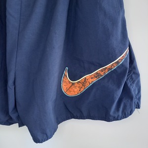 90s　ナイキ　ナイロン　ショートパンツ　銀タグ　刺繍ロゴ　スウォッシュ　XL