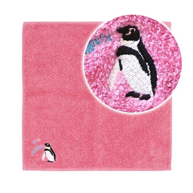 《鳥/ペンギン》ハンカチ オーガニックコットン フンボルトペンギン Zootto 今治タオル 海の仲間たち