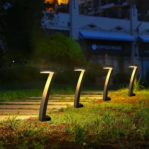 照明 6個セット ガーデン ガーデニング ソーラーパネル 7字 明かり 庭 花壇 芝生 屋外 別荘 LED おしゃれ 暖光 ホテルライク