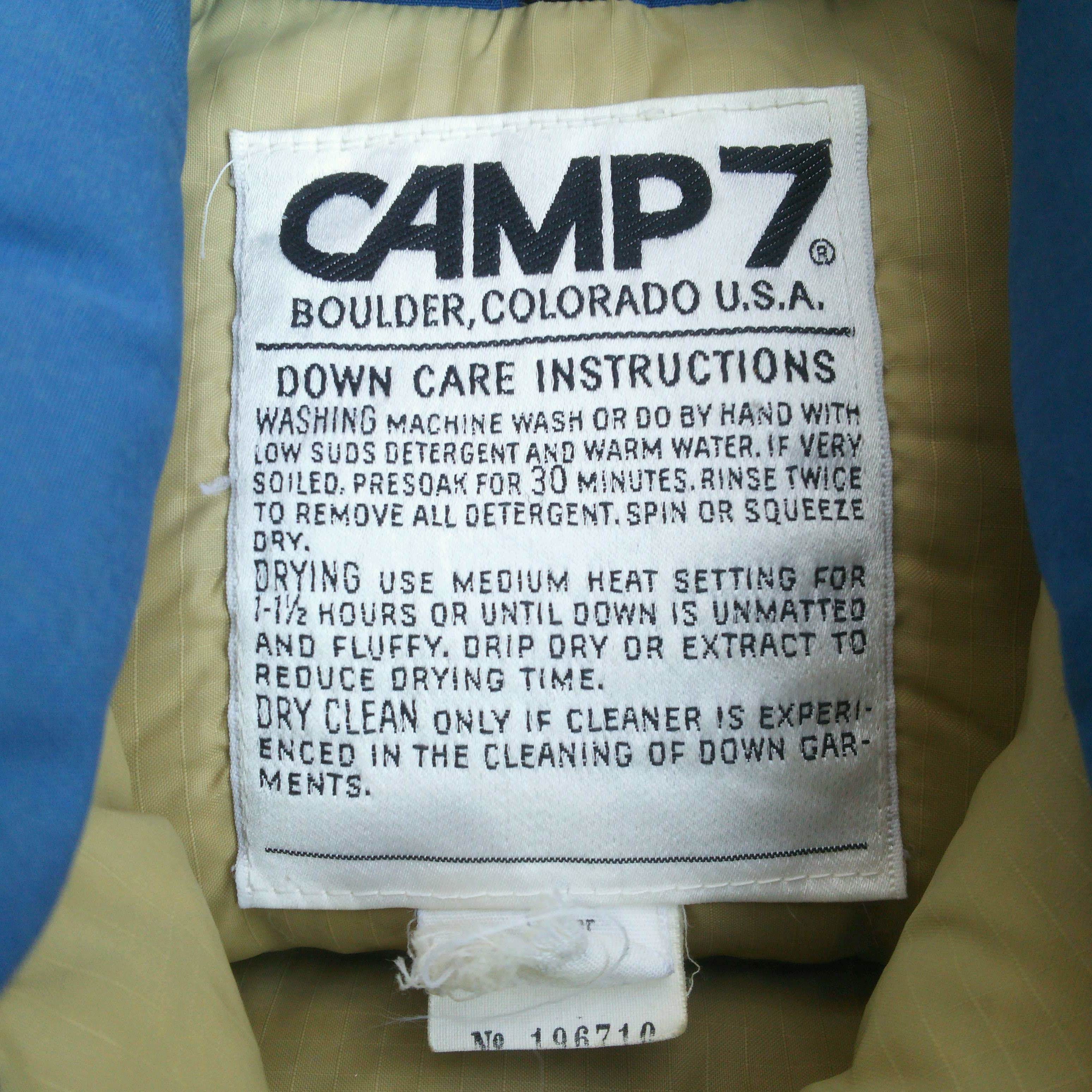 70s  CAMP7 フェザーダウンベスト アウトドア アメリカ製 ブルーM