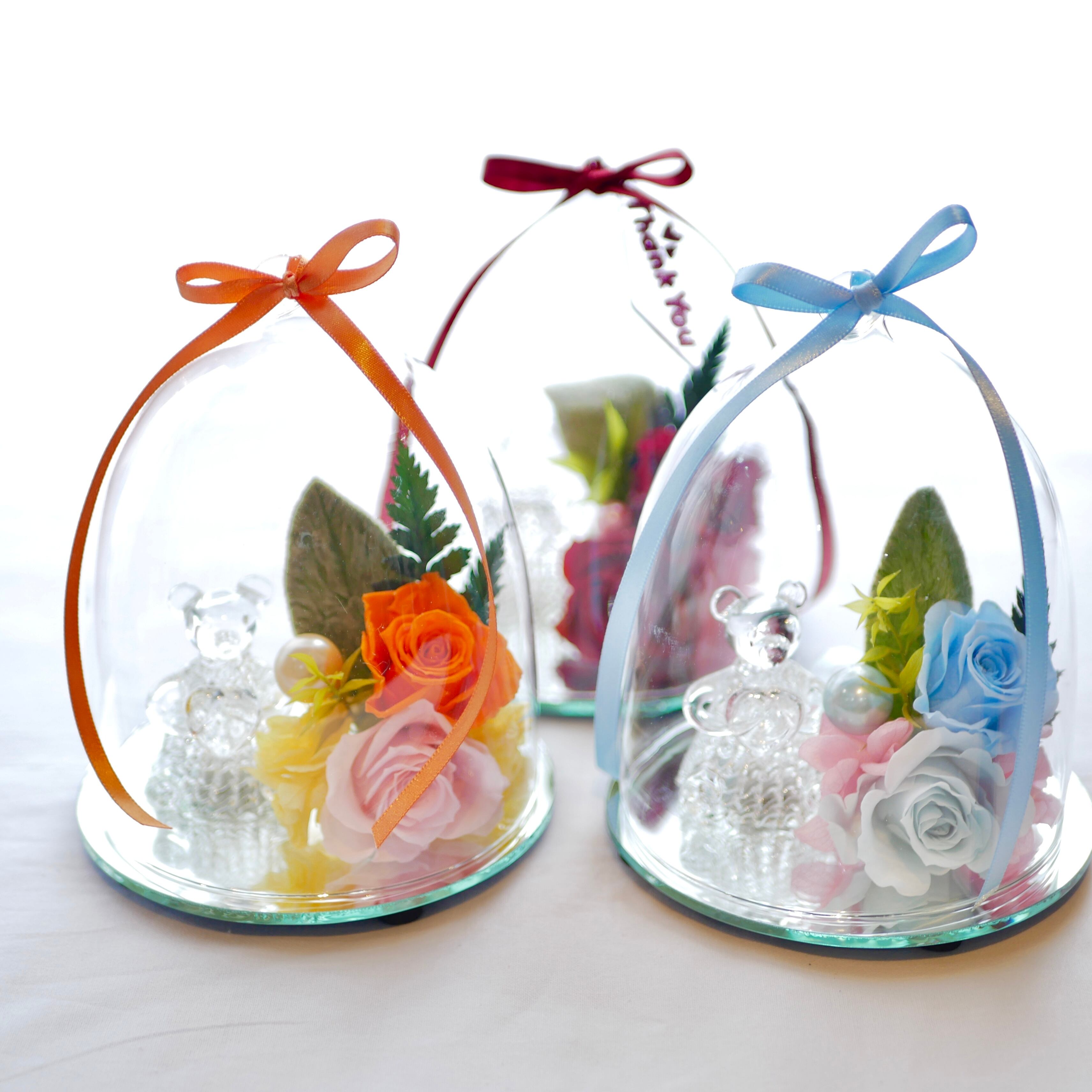 ガラスドーム ベア LEDで光る!