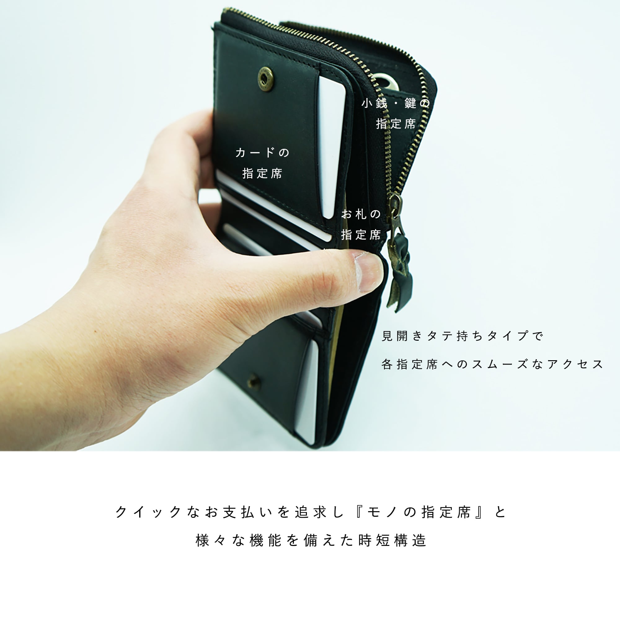 STUDIUM コンパクト　Lファスナー　マイクロウォレット　リスシオ STUDIUM Lファスナー二つ折り財布 小さい財布 お札が折れない