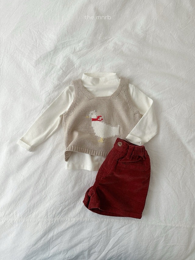 《予約》送料無料【minirobe】Duck Knit Vest