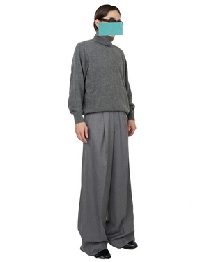 ssstein "WOOL FLANNEL EXTRA WIDE TROUSERS〔GREY〕"
