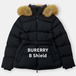 BURBERRY LONDON ENGLAND バーバリー ロンドン イングランド 24AW Bシールド ロゴ ファネルネック ファー付き ショート ダウンコート 8096910 ブラック アウター / J&NREUSE レディース アウター