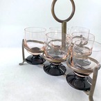 リキュールセット　ショットグラス　ホルダーセット　ピンクガラス 18twa35