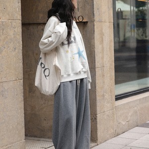 print crew neck sweatshirt　J00220