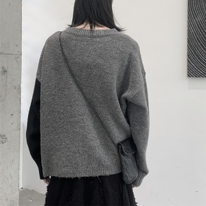 アシンメトリー カラーブロック カーディガン M 11274