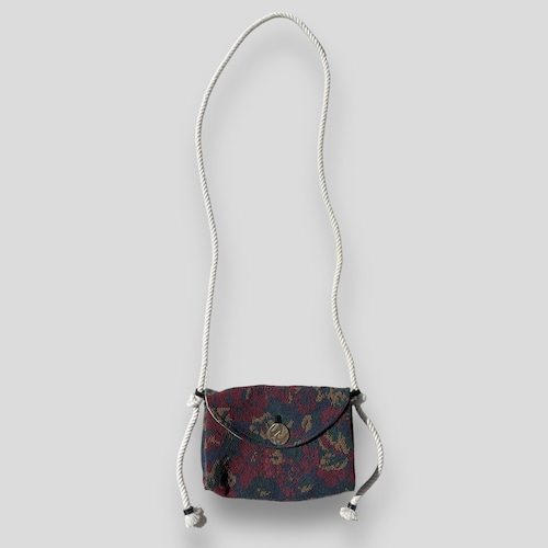 HOM Gobelins tapestry "Flowers" Deadstock Re:build Rope×Leather Flap Shoulder Pochette type 2