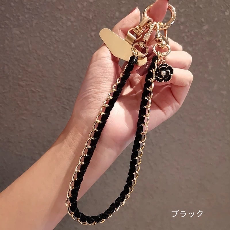 レザーチェーンハンドストラップ（チャーム付き・全5色）：606 | jmavie