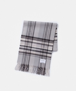 THE INOUE BROTHERS／Brushed Scarf／Chekerd Grey