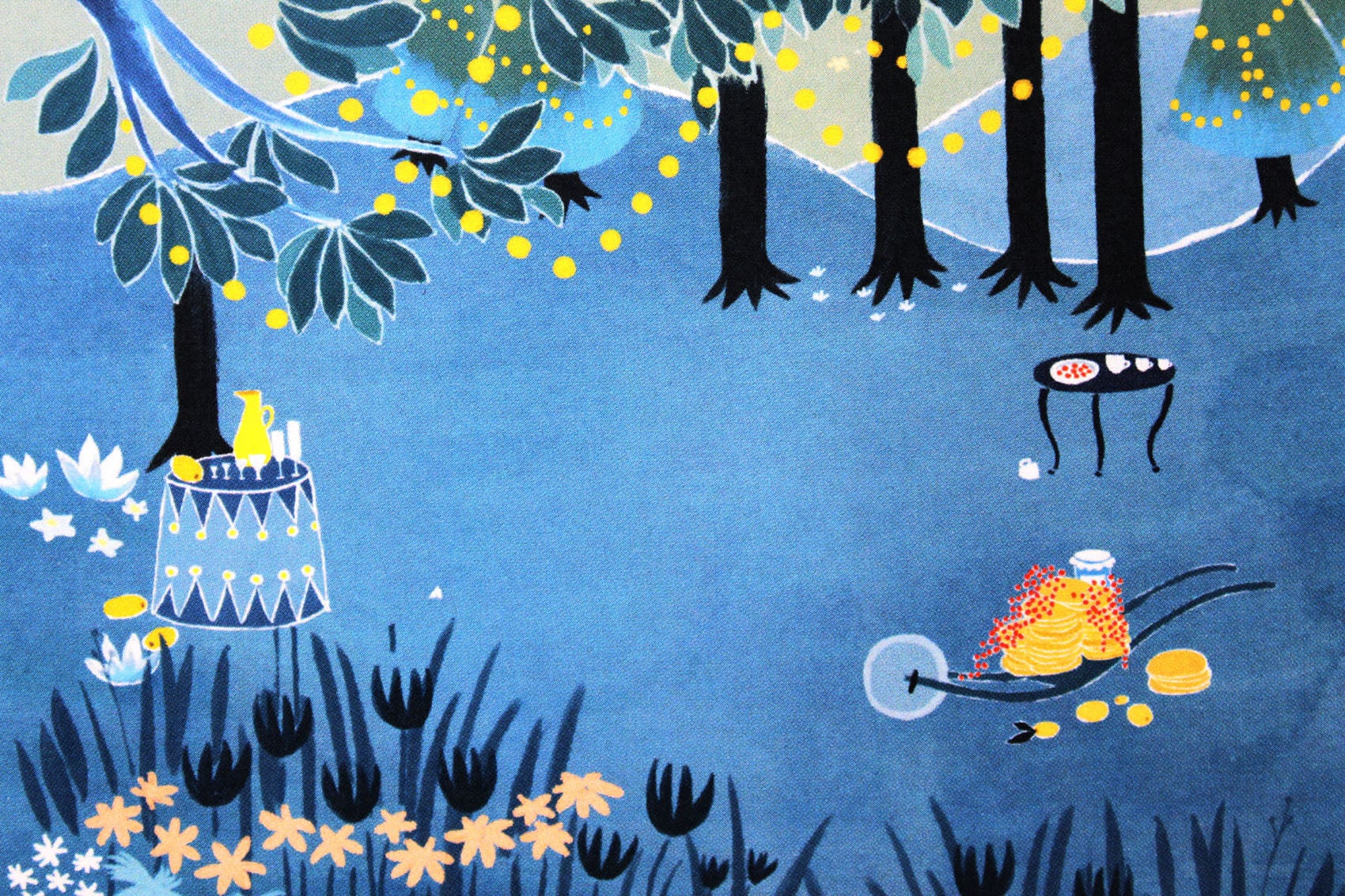 ムーミン 北欧 Postery「ムーミン谷のパーティー」送料無料 フレーム 展示用フック付アートポスター 絵画 インテリア アート