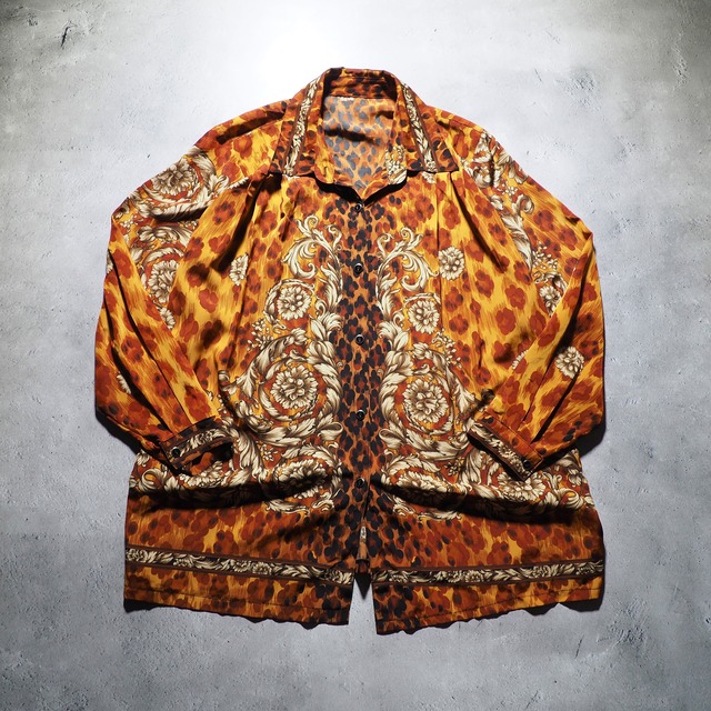 1990s Modern rétro art full pattern Design vintage Drape shirt