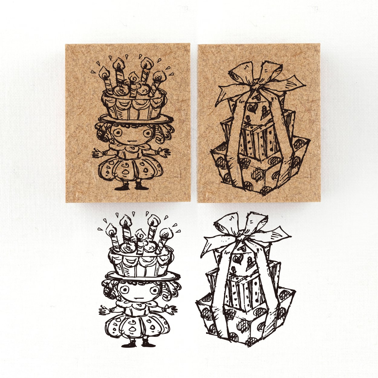 『お誕生日ケーキの精霊メル・アニヴェルセル』 物に宿る精霊オブジャニマ達のスタンプ スイーツの精霊シリーズ　26×34mm