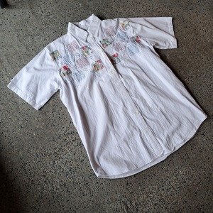 刺繍 ホワイトブラウス used [207043]