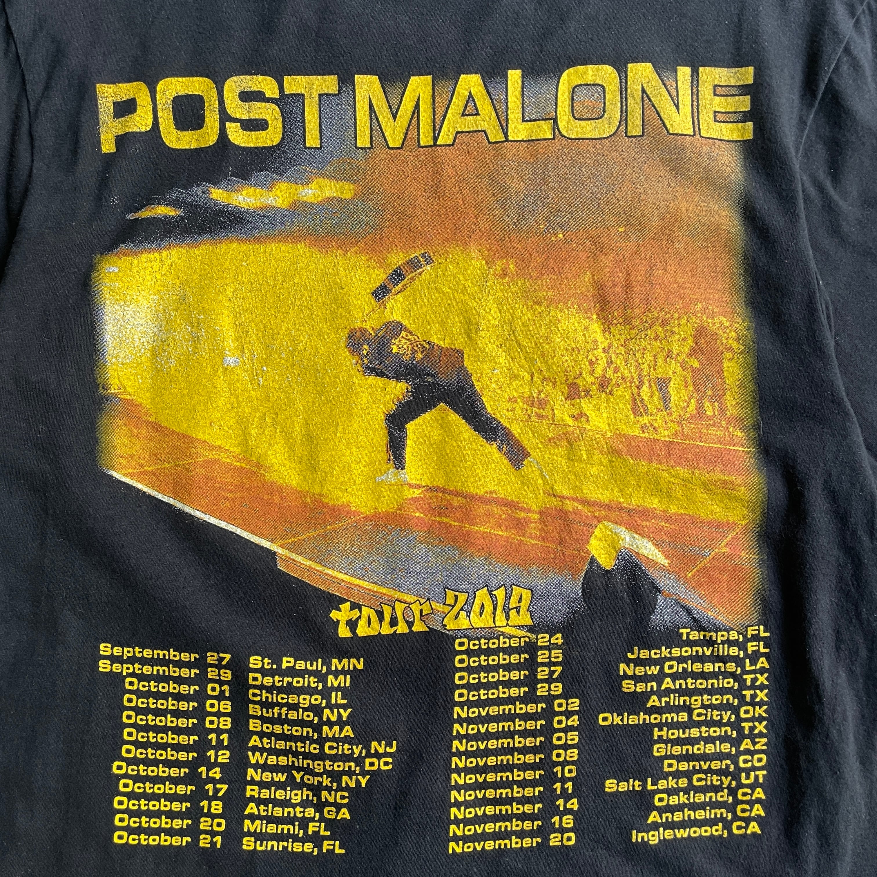 POSTMALONE ポストマローン 2019 アーティスト ツアー バンドTシャツ POSTMALONE ポストマローン 2019 アーティスト ツアー バンドTシャツ