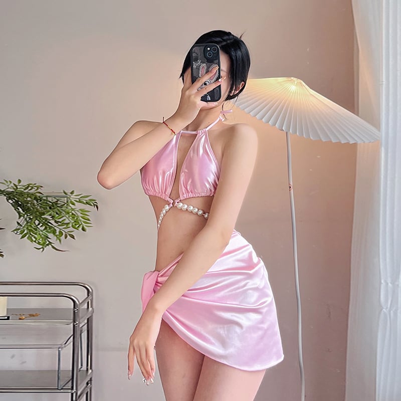 3点セット】ビキニ セクシー 水着 真珠 海辺 旅行 モノキニ XH7-YZM