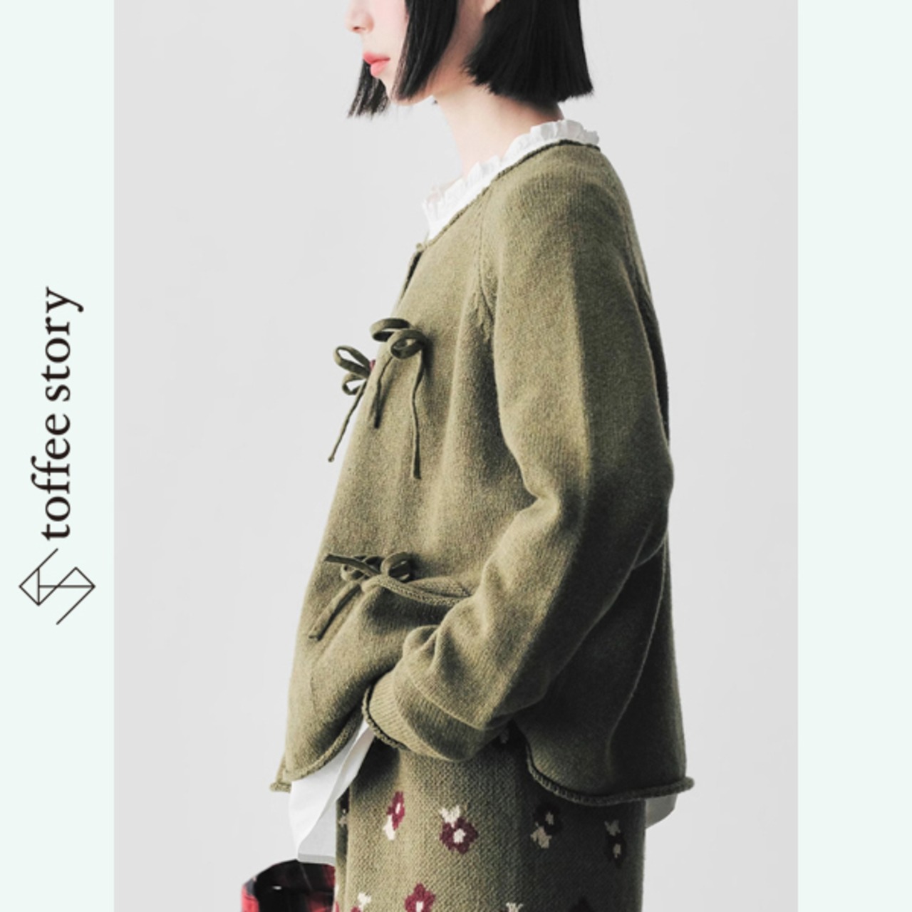 チャーミングリボンのカーディガン : ガーリーな魅力に溢れた一着 i0484