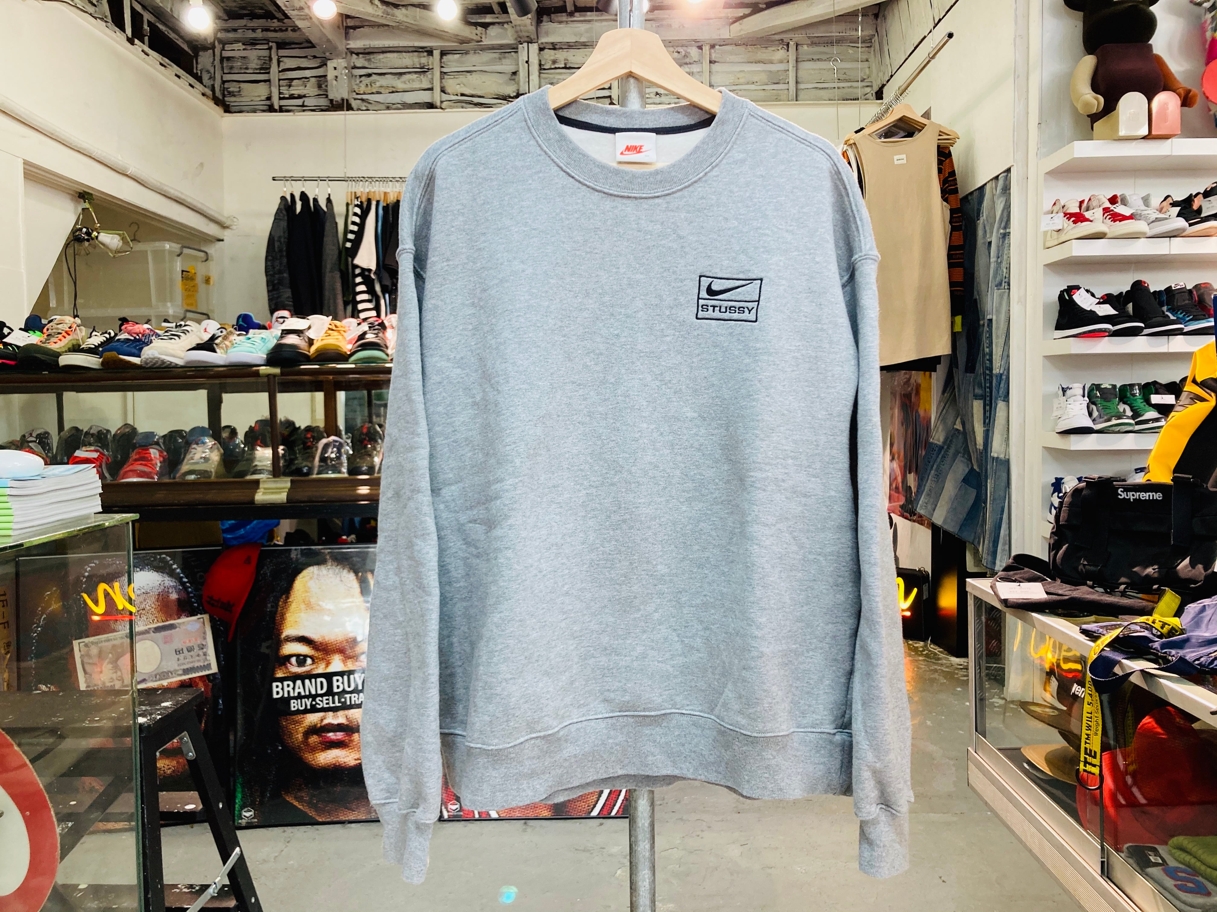 NIKE × STUSSY NRG BR CREW FLEECE GREY MEDIUM CT4311-083 90JK0785  