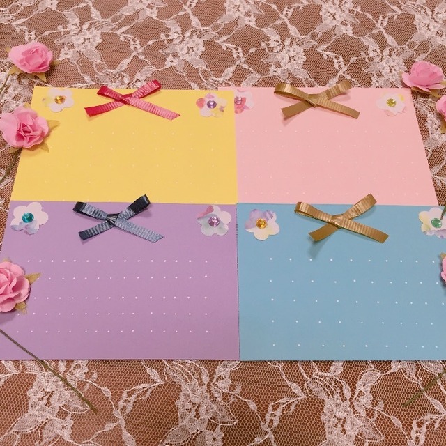 手作りメッセージカード 花束 リボン Fairy Chambre 妖精の部屋