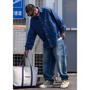 Wide straight vintage denim pants 1055