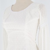 【美品 フラメンコ衣装】ホワイト SONIA JOHNES ソニアジョーンズ ブラウス トップス 長袖 レース 白 ドット ダンス用 衣裳