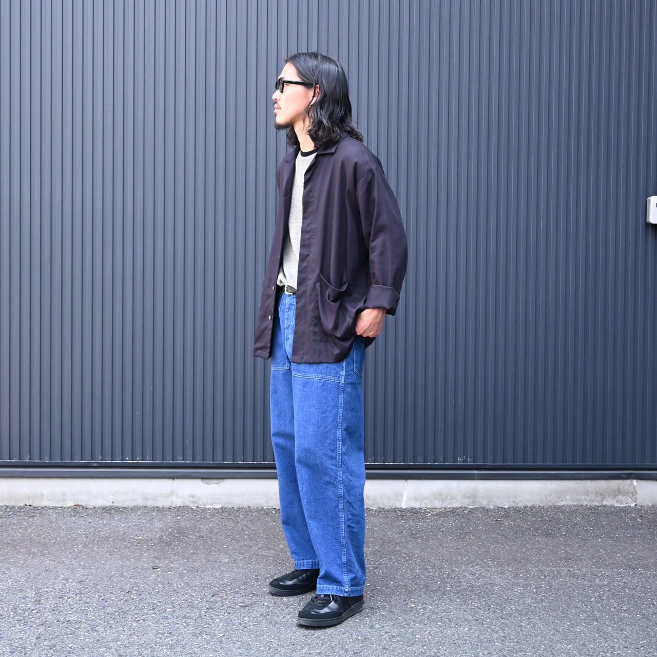 INTÉRIM / HYPER BIG RAYON LINEN SHIRTS JACKET style