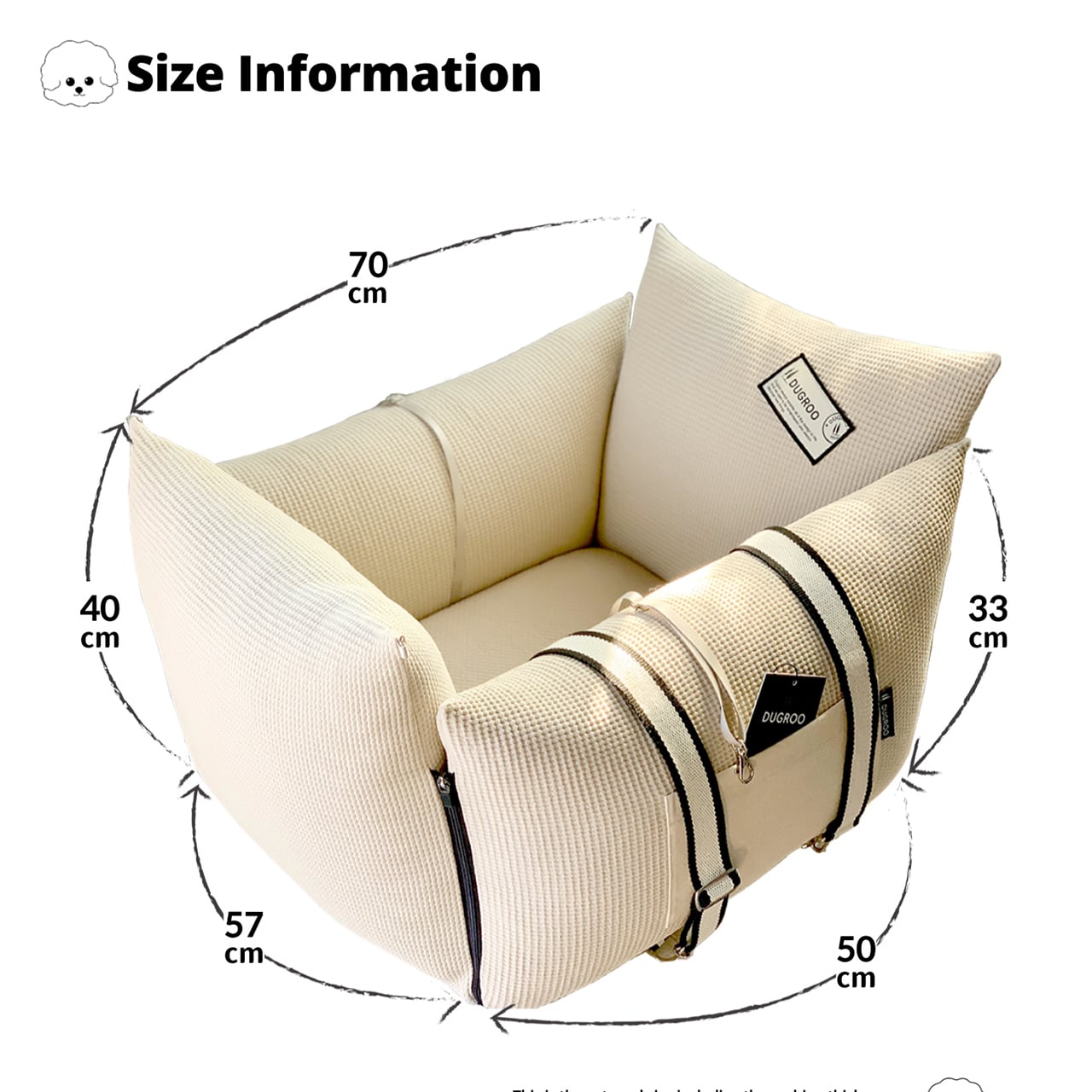 All-Round M Driving Kit【Beige】with shade / Dugroo / Dog Car Seat