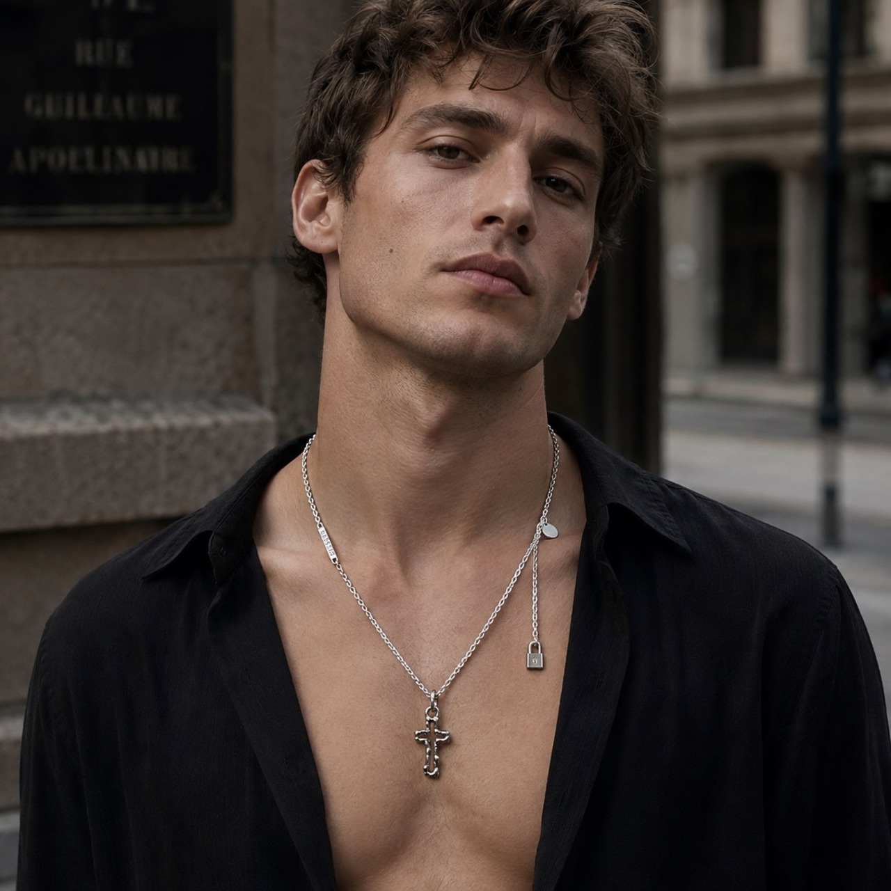 OPEN CROSS #1 with GODSIZE® I.D. TAG NECKLACE / オープンクロス#1ゴッドサイズ® I.D.タグネックレス