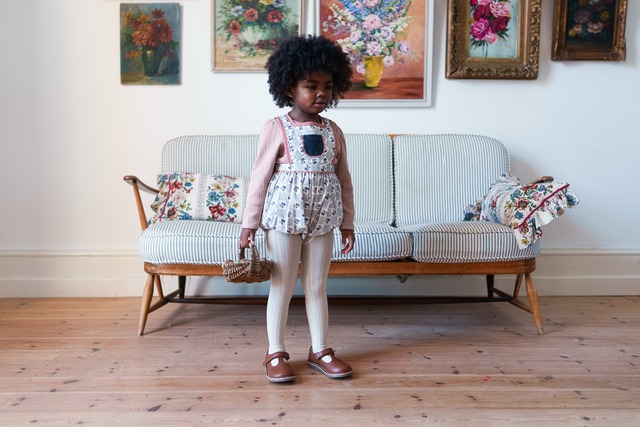 《即納》Little Cotton Clothes /  Quilted Bridget Romper Papier Floral