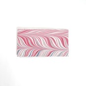 ❤︎suminagashiリバーシブル半巾帯  ハート墨流し［ A露草色×ラズベリーレッド×グレージュ　大矢羽×ピーコック］ハート散らし