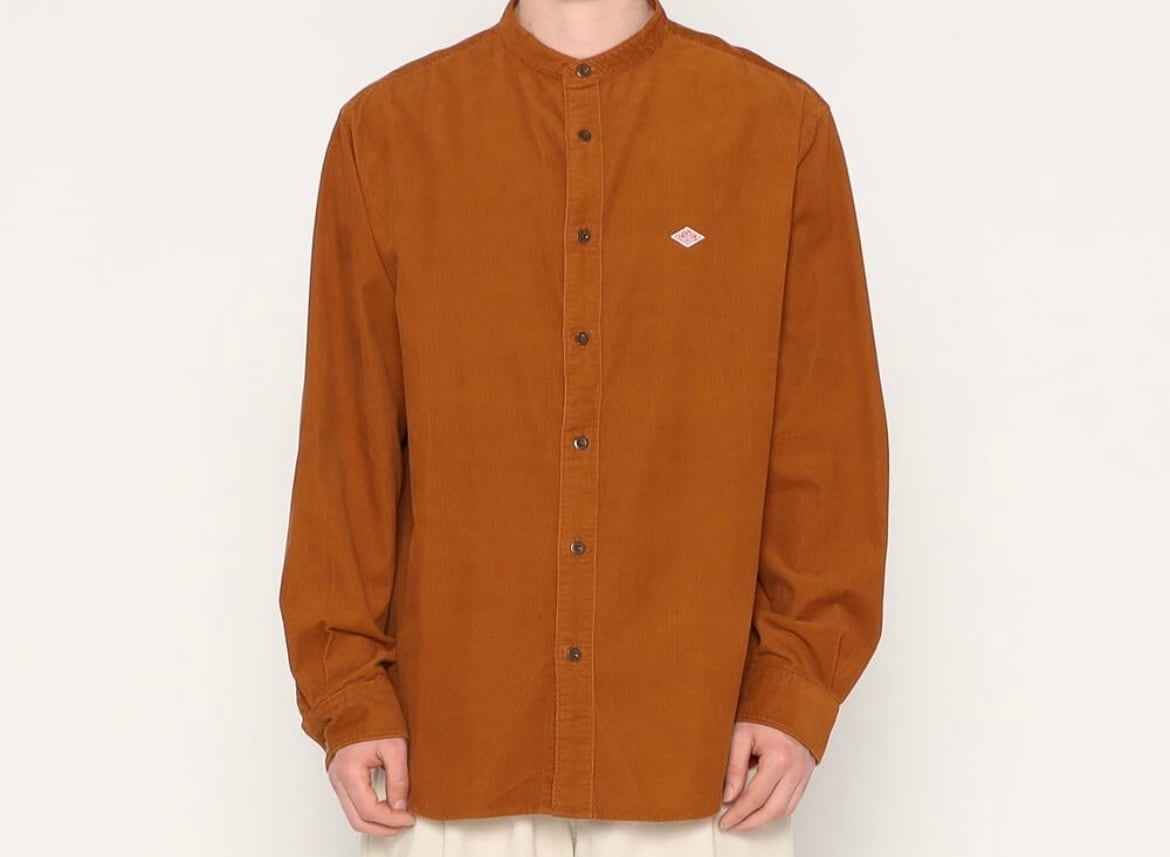 DANTON/CORDUROY BAND COLLAR SHIRT