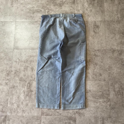 50-60s サンフェード パッチワーク フレンチワーク モールスキン パンツ 詳細写真12