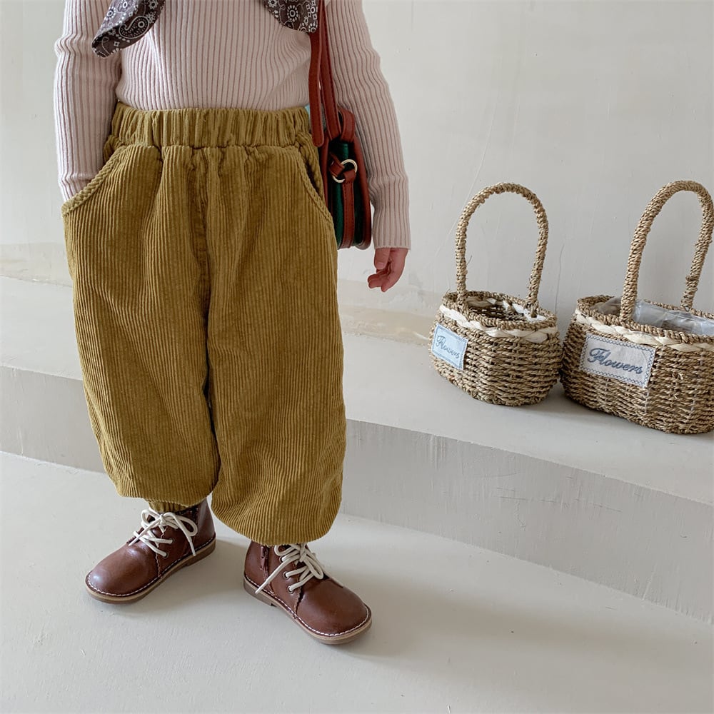 【BABY&KID】ゆったりコーデュロイカジュアルロングパンツ 全2色