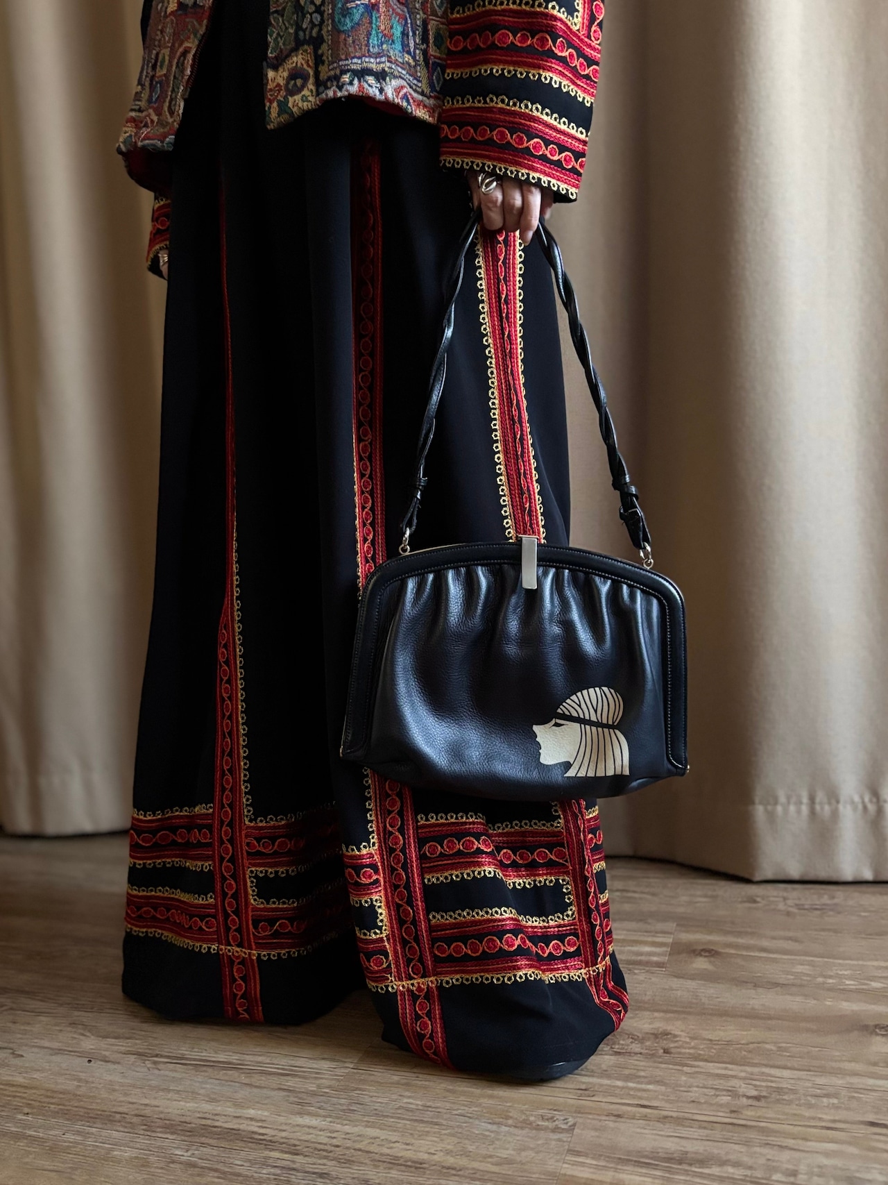 mont black leather bag-5004-9