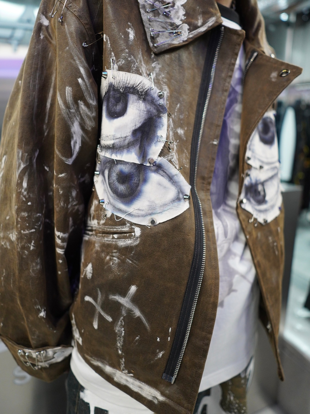 【RUPTIVEY】painted leather jacket”禊眼"
