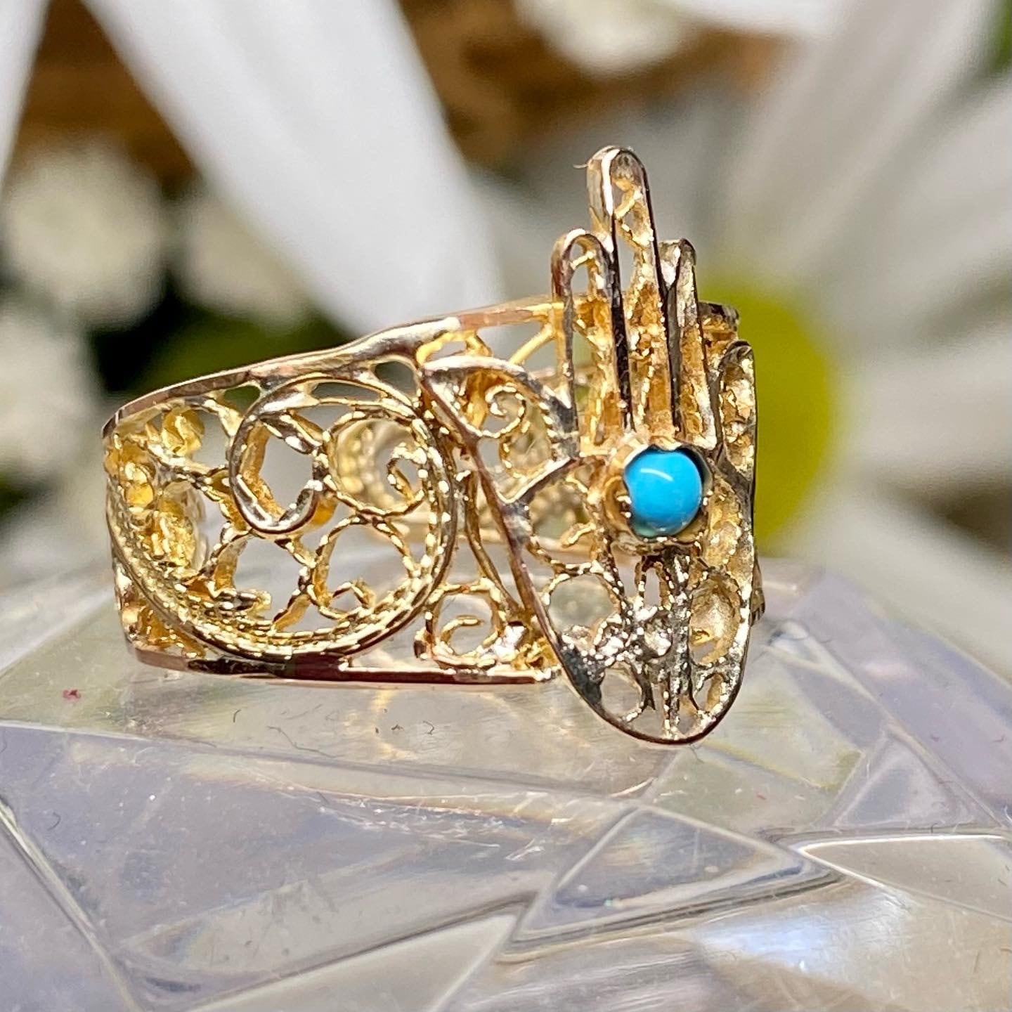 フランス アンティーク ファティマリング フィリグリー ターコイズ