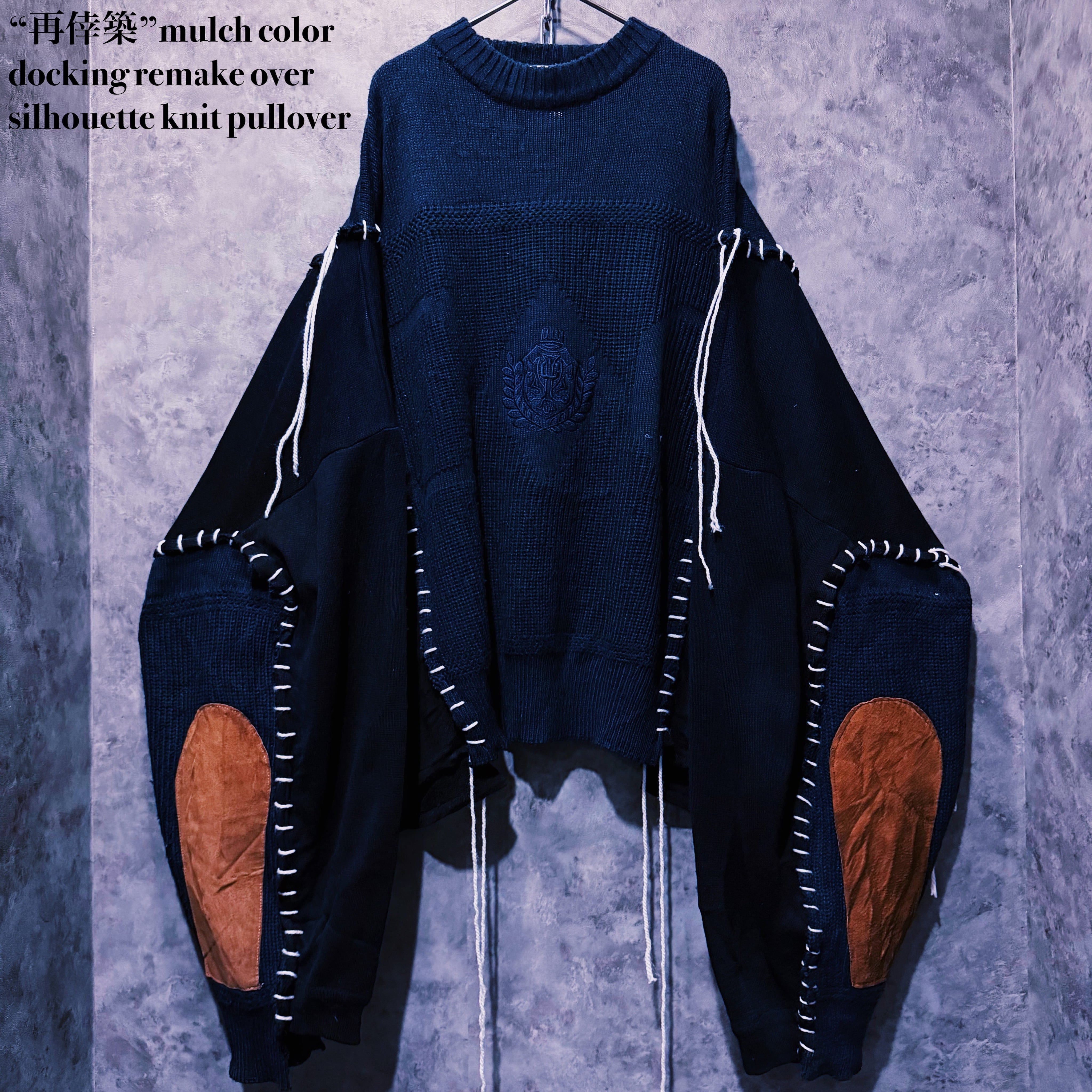 【 doppio】“再倖築”mulch color docking remake over silhouette knit pullover