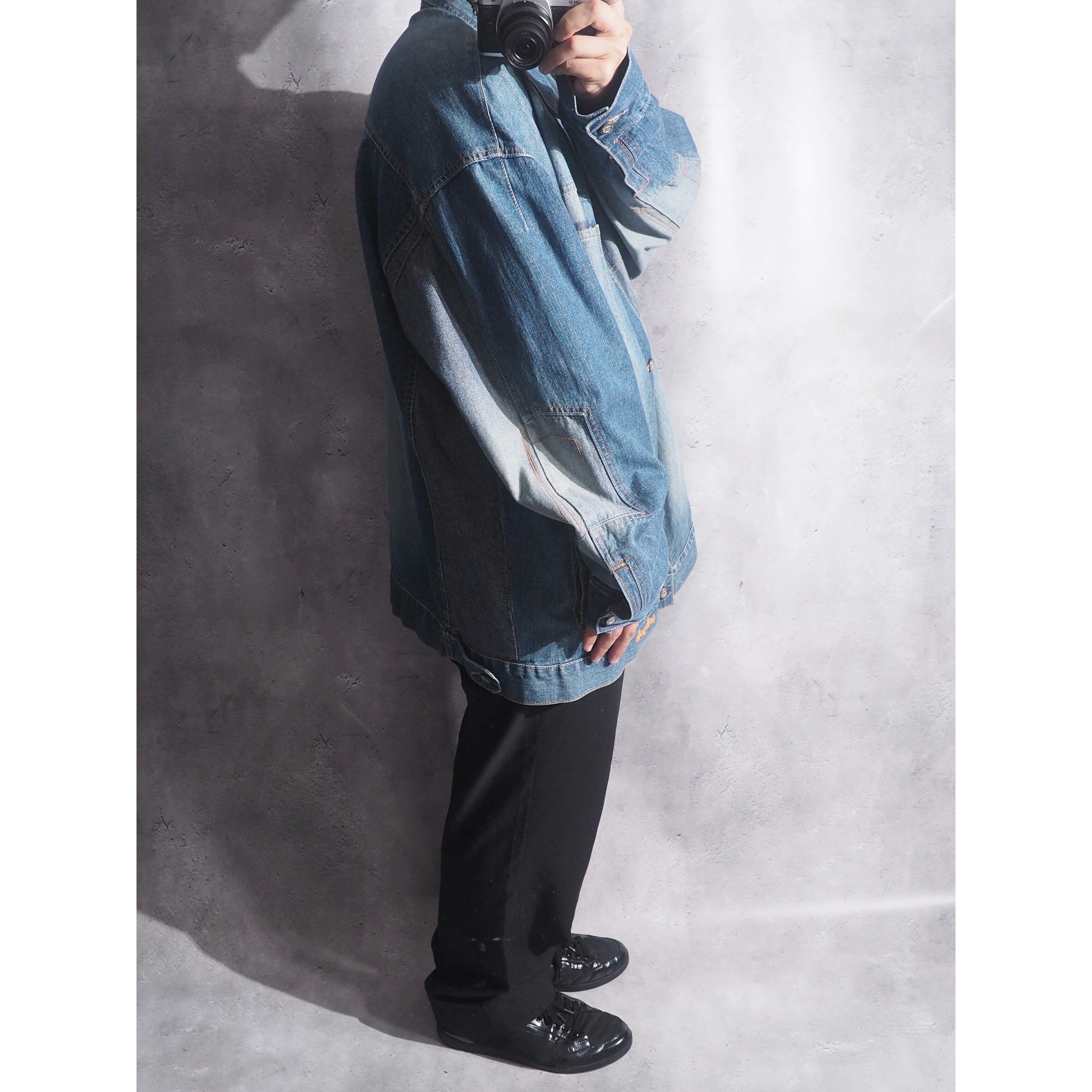 1990s " pellepelle " Special Rebuiling Over silhouette vintage Denim jacket