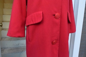 40's 50's big button red coat