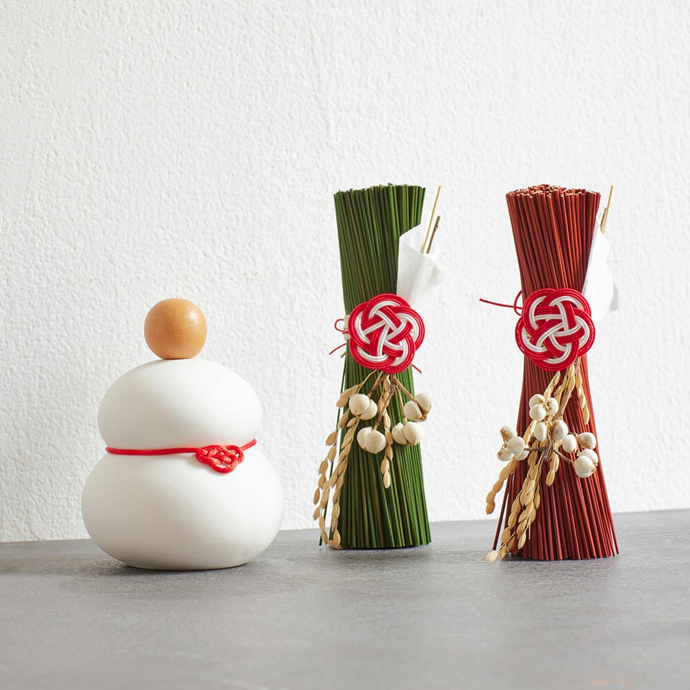 い草の置き型お飾り/Green・Natural・Red