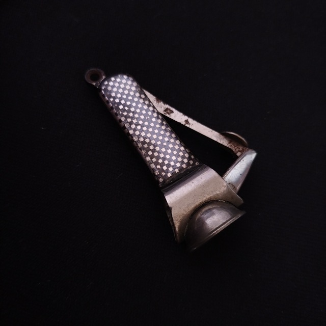 Antique Niello Silver Cigar Cutter