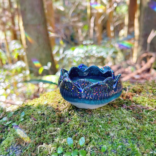 天から舞い降りた蓮の花のうつわ（黒羽）