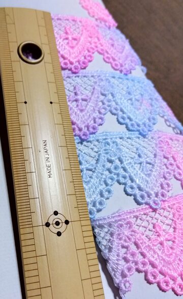 1m♪25㎜幅☆ゆめかわ♪手染めアクリルテープ☆パステルレインボー 