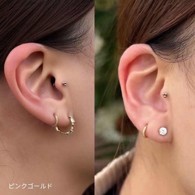 プッシュピアス パーツのみ 20G 18G 16G 14G 10G 8G 全2色 トリプル