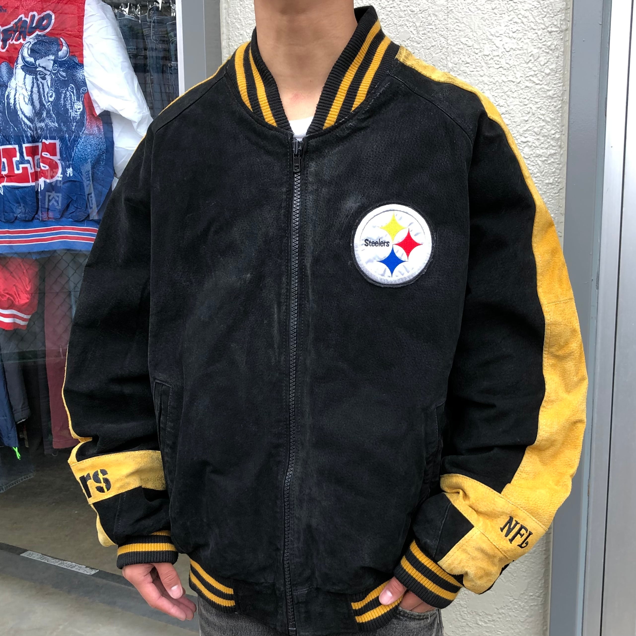 古着shop_cotonaレア90s《NFL》スティーラーズ両面刺繍ナイロン